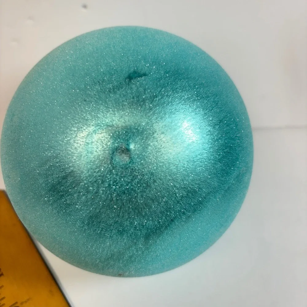 Vintage Christopher Radko Christmas Ornament Large Ball Frosted Aqua 5